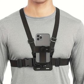 Chest Strap Cell Phone Holder,  Adjustable Cell Phone Chest Strap Holder, Outdoor Riding Chest Strap Holder, First View Shooting Accessory For Sk