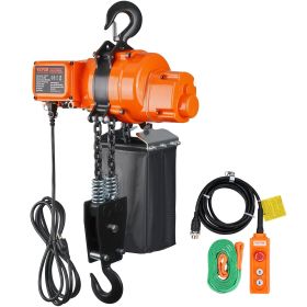 VEVOR Electric Chain Hoist, 2200 lbs Load Capacity, 10 ft Lifting Height, 6.9 ft/min Speed, 120V, Single Phase Overhead Crane with Chain